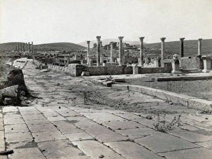 ALGERIA: ROMAN RUINS. Ruins of a Roman market at Timgad, Algeria ALGERIA: ROMAN RUINS. Ruins of a Roman market at Timgad, Algeria
