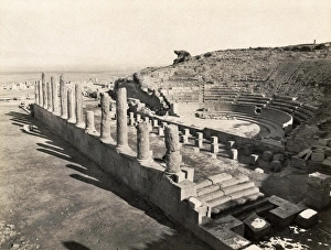 ALGERIA: ROMAN RUINS. Ruins of a Roman theater at Timgad, Algeria ALGERIA: ROMAN RUINS. Ruins of a Roman theater at Timgad, Algeria