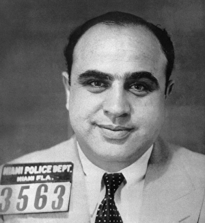 ALPHONSE CAPONE (1899-1947). American gangster. Photographed after having been arrested in Miami, Florida, c1930 ALPHONSE CAPONE (1899-1947). American gangster. Photographed after having been arrested in Miami, Florida, c1930