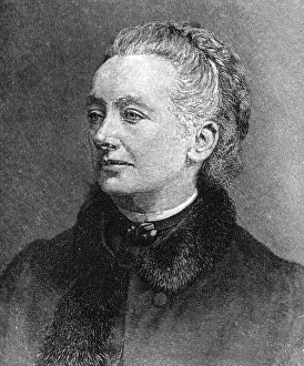 AMELIA A. B. EDWARDS (1831-1892). English novelist and Egyptologist. Wood engraving, 1888 AMELIA A. B. EDWARDS (1831-1892). English novelist and Egyptologist. Wood engraving, 1888