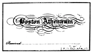 AMERICAN BOOKPLATE, 1820. Boston Athenaeum AMERICAN BOOKPLATE, 1820. Boston Athenaeum