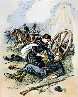 American nurse and founder of the American Red Cross. Barton on the battlefield nursing a American nurse and founder of the American Red Cross. Barton on the battlefield nursing a