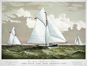 AMERICA'S CUP, 1881. The American winner, Mischief with the Canadian challenger Atalanta in the fourth AMERICA'S CUP, 1881. The American winner, Mischief with the Canadian challenger Atalanta in the fourth
