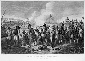 Andrew Jackson encouraging his riflemen at the Battle of New Orleans, 8 January 1815 Andrew Jackson encouraging his riflemen at the Battle of New Orleans, 8 January 1815
