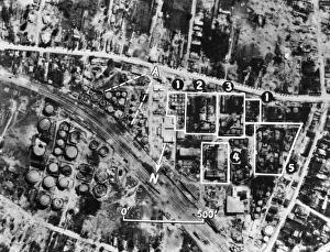Annotated aerial photograph of the Steaua Oil Refinery in Campina, Romania Annotated aerial photograph of the Steaua Oil Refinery in Campina, Romania