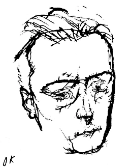 ANTON VON WEBERN (1883-1945). Austrian composer. Drawing by Oskar Kokoschka ANTON VON WEBERN (1883-1945). Austrian composer. Drawing by Oskar Kokoschka
