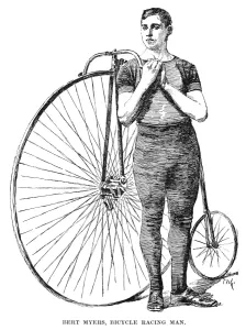 Bert Myers Bicycle Racing Print, 1890