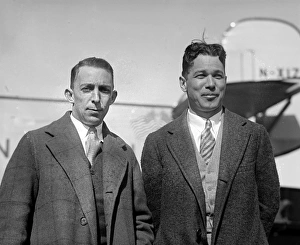 AVIATORS, 1927. American aviators Noel Davis and Stanton H. Wooster. Photograph AVIATORS, 1927. American aviators Noel Davis and Stanton H. Wooster. Photograph