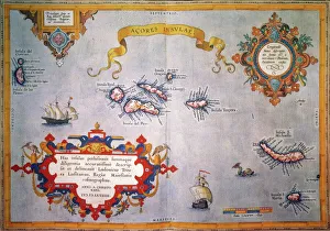AZORES MAP, c1584. Engraved map by Abraham Ortelius AZORES MAP, c1584. Engraved map by Abraham Ortelius