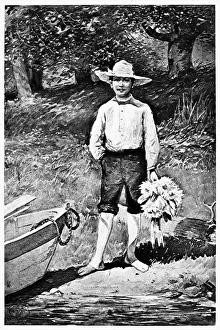 BAREFOOT BOY. Illustration for an edition of John Greenleaf Whittiers poem, The Barefoot Boy BAREFOOT BOY. Illustration for an edition of John Greenleaf Whittiers poem, The Barefoot Boy