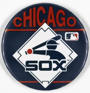 Prints of BASEBALL BUTTON. Chicago White Sox button, late-20th century Nesophontidae Prints: Late-20th Century Chicago White Sox Baseball Button Print