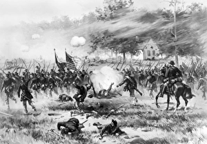 BATTLE OF ANTIETAM, 1862. The Battle of Antietam, 17 September 1862. Lithograph BATTLE OF ANTIETAM, 1862. The Battle of Antietam, 17 September 1862. Lithograph
