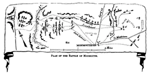 BATTLE OF MONMOUTH, 1778. Plan of the battle of Monmouth, New Jersey, 28 June 1778. Line engraving, American, 1852 BATTLE OF MONMOUTH, 1778. Plan of the battle of Monmouth, New Jersey, 28 June 1778. Line engraving, American, 1852
