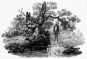 BEWICK: HANGED MAN. Wood engraving, early 19th century, by Thomas Bewick (1753-1828) BEWICK: HANGED MAN. Wood engraving, early 19th century, by Thomas Bewick (1753-1828)