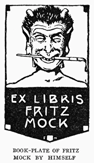 BOOKPLATE, c1910. Bookplate of Fritz Mock, drawn by the artist himself BOOKPLATE, c1910. Bookplate of Fritz Mock, drawn by the artist himself