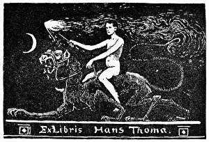 BOOKPLATE, c1910. Bookplate of Hans Thoma, designed by the artist himself BOOKPLATE, c1910. Bookplate of Hans Thoma, designed by the artist himself