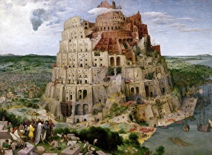 BRUEGEL: TOWER OF BABEL. Building the Tower of Babel. Oil on panel by Pieter Bruegel BRUEGEL: TOWER OF BABEL. Building the Tower of Babel. Oil on panel by Pieter Bruegel
