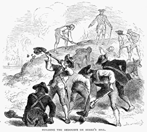 Building the redoubts on Breeds Hill in the Battle of Bunker Hill, 17 June 1775 Building the redoubts on Breeds Hill in the Battle of Bunker Hill, 17 June 1775