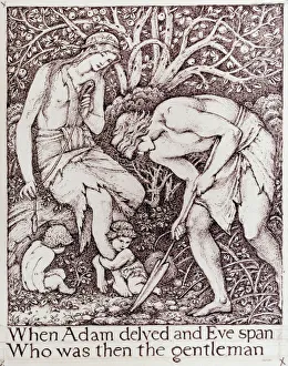 BURNE-JONES: ADAM & EVE. When Adam delved and Eve span BURNE-JONES: ADAM & EVE. When Adam delved and Eve span