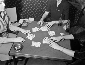 CARD GAME, 1941. Women playing cards and drinking Coca-Cola in Detroit, Michigan CARD GAME, 1941. Women playing cards and drinking Coca-Cola in Detroit, Michigan