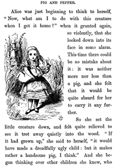 CARROLL: ALICE, 1865. Alice with the Dutchesss baby CARROLL: ALICE, 1865. Alice with the Dutchesss baby