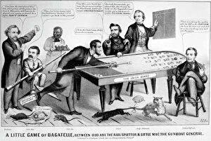 Images Dated 21st February 2008: CARTOON: ELECTION OF 1864. A little game of bagatelle, between Old Abe the railsplitter