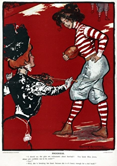 CARTOON: FOOTBALL, 1901. Progress. Lithograph by Frank Nankivell, 1901 CARTOON: FOOTBALL, 1901. Progress. Lithograph by Frank Nankivell, 1901