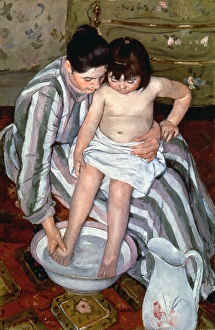 CASSATT: THE BATH, 1891-2. Oil on canvas by Mary Cassatt CASSATT: THE BATH, 1891-2. Oil on canvas by Mary Cassatt