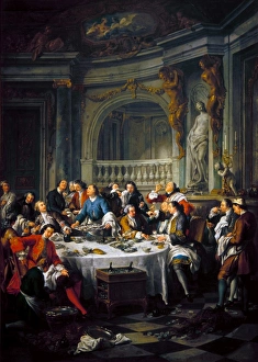 A champagne party is depicted in this painting which decorated the apartment of Louis XV A champagne party is depicted in this painting which decorated the apartment of Louis XV