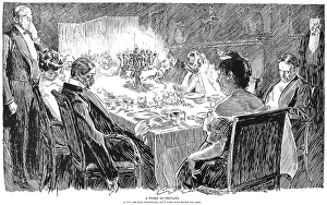 Charles Dana Gibson (1867-1944). American illustrator. 'A Word In Private. If You Are Dull Yourselves, Don't Have Your Dinner Too Long.' Pen and ink drawing, 1901 Charles Dana Gibson (1867-1944). American illustrator. 'A Word In Private. If You Are Dull Yourselves, Don't Have Your Dinner Too Long.' Pen and ink drawing, 1901
