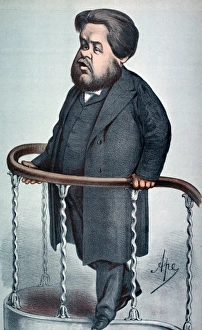 CHARLES H. SPURGEON (1834-1892). English Baptist preacher. Caricature lithograph CHARLES H. SPURGEON (1834-1892). English Baptist preacher. Caricature lithograph