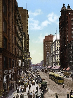 CHICAGO: STATE STREET. View of State Street, north from Madison Street, in Chicago, Illinois CHICAGO: STATE STREET. View of State Street, north from Madison Street, in Chicago, Illinois