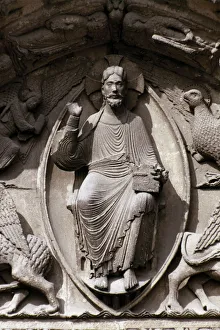 Christ in majesty over the Royal Door, Chartres Cathedral, France