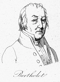 CLAUDE LOUIS BERTHOLLET (1748-1822). French chemist. Etching, French, 1821 CLAUDE LOUIS BERTHOLLET (1748-1822). French chemist. Etching, French, 1821