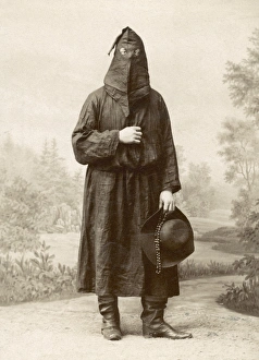 Costume worn by members of the Brotherhood of Mercy when dealing with victims of Costume worn by members of the Brotherhood of Mercy when dealing with victims of