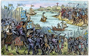 CRUSADERS IN EGYPT. Disembarkation of crusaders at Damietta, Egypt, in 1221 or 1249 CRUSADERS IN EGYPT. Disembarkation of crusaders at Damietta, Egypt, in 1221 or 1249