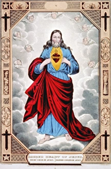 CURRIER: SACRED HEART. 'Sacred Heart of Jesus.' Lithograph by Nathaniel Currier CURRIER: SACRED HEART. 'Sacred Heart of Jesus.' Lithograph by Nathaniel Currier