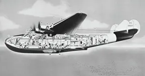 Cutaway view of a Pan-American Clipper. Boeing 314, c1940 Cutaway view of a Pan-American Clipper. Boeing 314, c1940