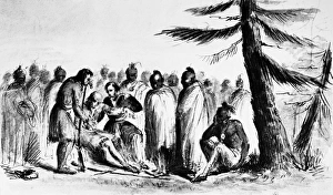DEATH OF LEATHERSTOCKING. The Death of Leatherstocking, drawing, 1840, by Felix O DEATH OF LEATHERSTOCKING. The Death of Leatherstocking, drawing, 1840, by Felix O