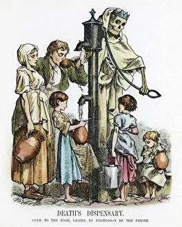 Images Dated 20th September 2013: Deaths Dispensary. An 1866 cartoon indicating water pollution as a source of disease