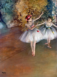 DEGAS: DANCERS, c1877. Two dancers on stage. Oil on canvas by Edgar Degas, c1877 DEGAS: DANCERS, c1877. Two dancers on stage. Oil on canvas by Edgar Degas, c1877