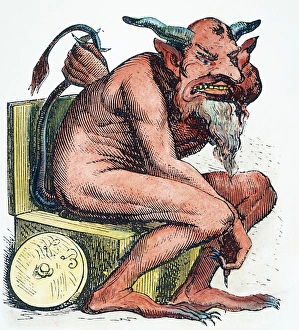 French 19th Century Art Prints: DEVIL: BELPHEGOR. The Biblical demon of evil