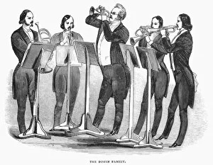 Images Dated 22nd January 2009: DISTIN FAMILY, 1844. The Distin family brass quintet. Wood engraving, English, 1844