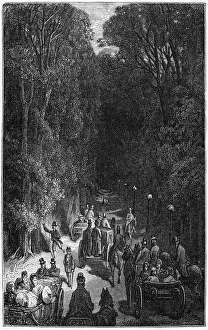 DORE: LONDON, 1872. 'Home, from Holland House.' Wood engraving after Gustave Dore DORE: LONDON, 1872. 'Home, from Holland House.' Wood engraving after Gustave Dore