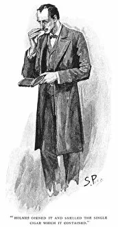 Portraits Collection: DOYLE: SHERLOCK HOLMES, 1893. Holmes opened it and smelled the single cigar which it contained