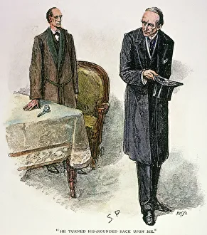 Sherlock Holmes Prints: Print of Sherlock Holmes interviewing Professor Moriarty