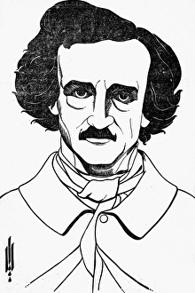 EDGAR ALLAN POE (1809-1849). American writer. Drawing by Aubrey Beardsley EDGAR ALLAN POE (1809-1849). American writer. Drawing by Aubrey Beardsley