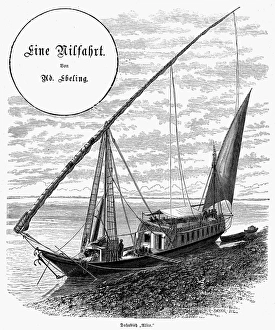EGYPT: NILE CRUISE, 1880s. The dahabieh Alice, a houseboat also used for cruises on the Nile EGYPT: NILE CRUISE, 1880s. The dahabieh Alice, a houseboat also used for cruises on the Nile
