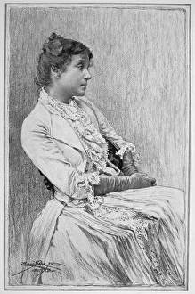 ELEONORA DUSE (1859-1924). Italian actress. Drawing by Eric Pape, 1895 ELEONORA DUSE (1859-1924). Italian actress. Drawing by Eric Pape, 1895