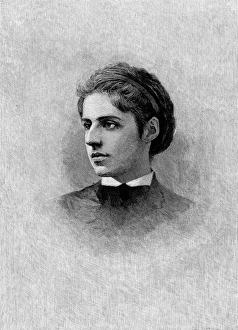 EMMA LAZARUS (1849-1887). American poet. Wood engraving, 1888 EMMA LAZARUS (1849-1887). American poet. Wood engraving, 1888